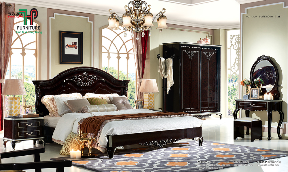 Bộ giường tủ tân cổ điển cao cấp