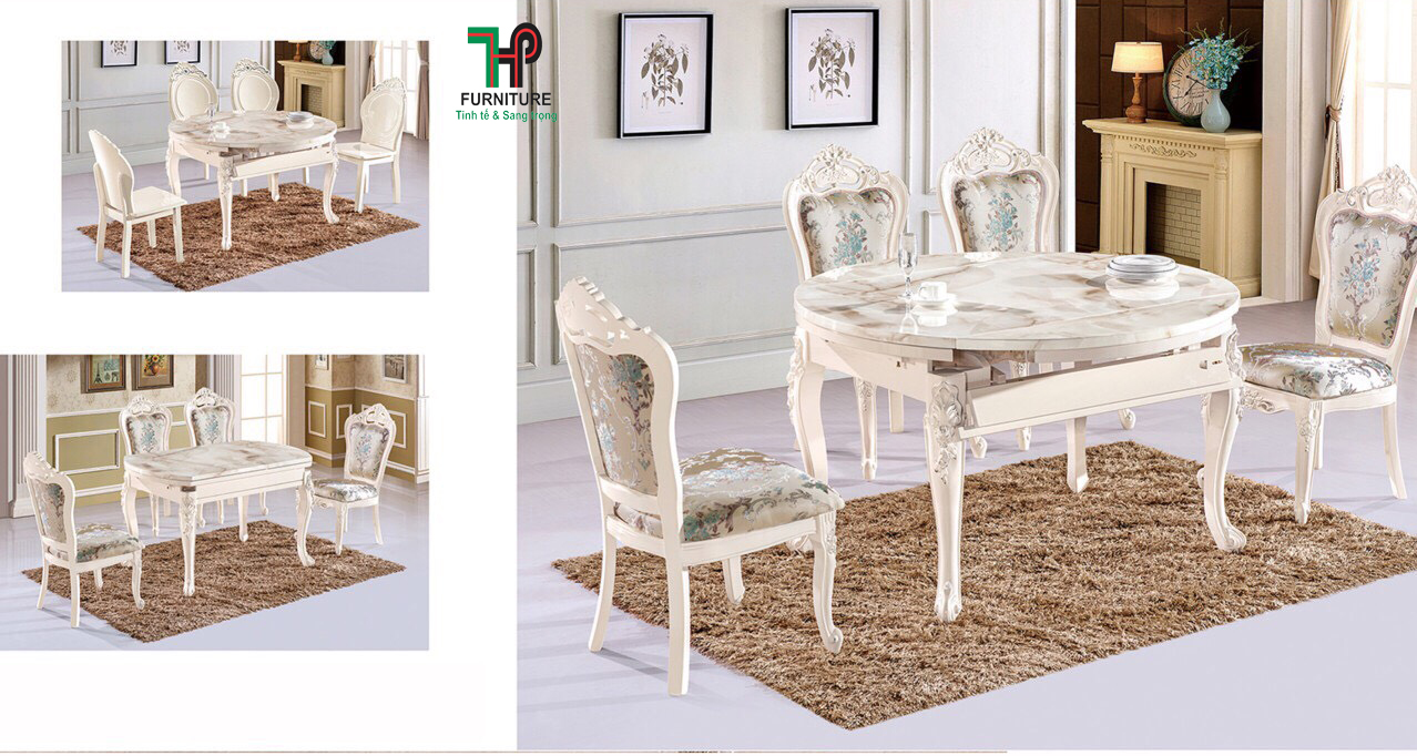bộ bàn ăn tân cổ điển