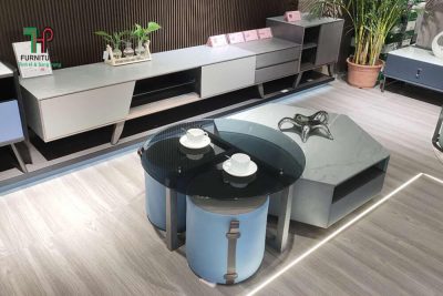 Bàn trà sofa mặt kính hiện đại