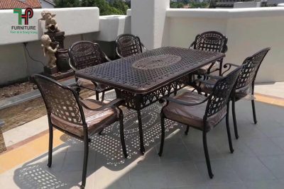 bàn ghế ngoài trời nhôm dúc