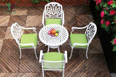 bộ bàn ghế ngồi thư giản ngoài trời nhôm đúc TPHCM