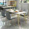 bàn ăn mặt đá marble chân mạ vàng